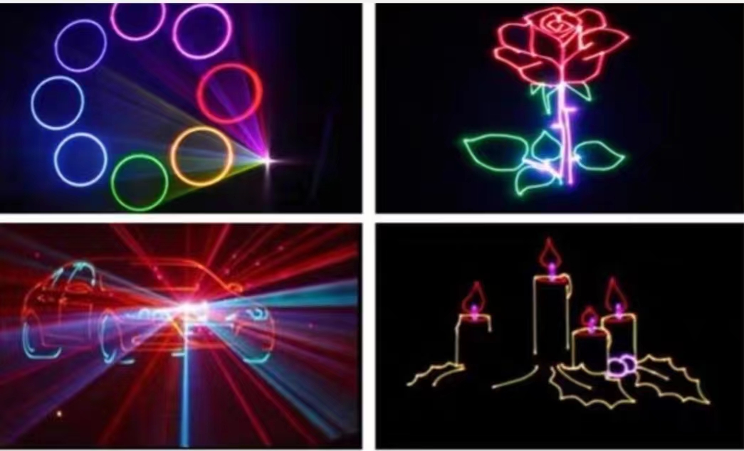 IP33 Rated Multi Laser Light Mini 3W RGB For Outdoors Full Color Animation Disco