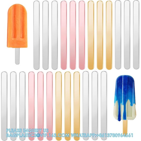 China 4.5 Inch Acrylic Sticks, Reusable Ice Cream Sticks, Ice Cream Sticks, Cake Molds, Mini Ice Cream Sticks, Cake Sticks factory