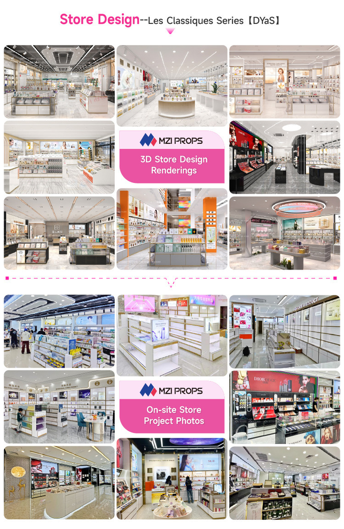 High-end Luxury Beauty Store Fixtures Makeup Display Cabinet For Skincare Shop Design And Premium Shop Decoration