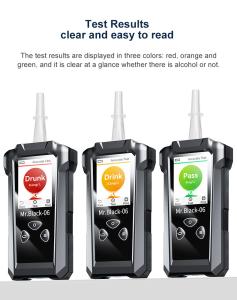 China Mr Black 6 Portable Blood Alcohol Tester , Breath Alcohol Detector Used By Police factory