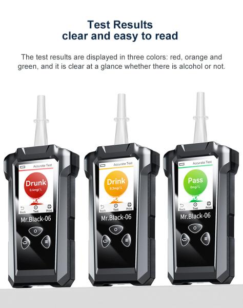Mr Black 6 Portable Blood Alcohol Tester , Breath Alcohol Detector Used By
