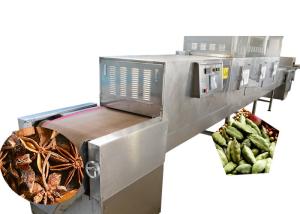 China Stainless Steel Conveyor Belt PLC System Microwave Spice Dryer Machine factory