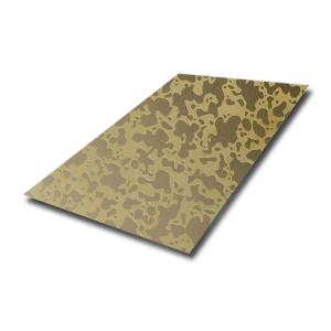 China Grade 304 316 Etching Stainless Steel Sheet 1.2mm Thickness For Lifts Interiors Room Decoration factory