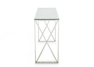China 78cm 20KGS Tempered Glass Top Long Console Table For Hallways factory