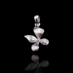 Couple Style 925 Plain Silver Pendant / Double Silver Butterfly Pendant For