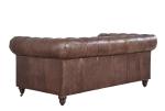 Chesterfield 2 Seater Chocolate Leather Sofa , Modern Sectional Two Person Sofas