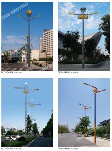 China 8M double arm twist decorative Q235 Octagonal RED and yellow 60W led module cob street light factory
