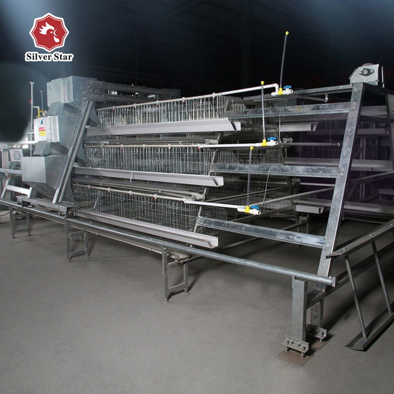 90-160 Chickens Battery Chicken Cage With 3-4 Layers Ventilation System