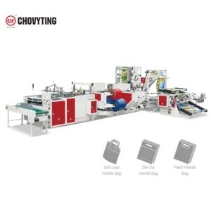 China PE soft loop hand shopping plastic bag making machine factory