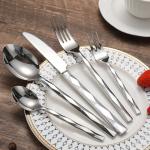 Silverware Set Diamond Cut Pattern Stainless Steel Cutlery Set Mirror Polished
