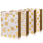 Custom Color Accepted Gold Foil Logo Gift Craft Shopping Paper Hand Bag With