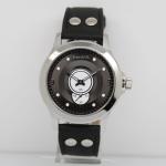 41.0mm genuine leather strap quartz wrist watch with special movement stainless