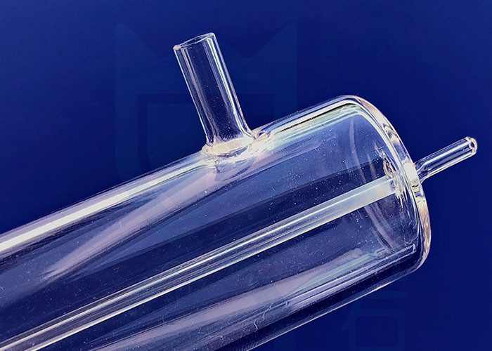 Lab Double Walled SIO2 Quartz Glass Tube Jacketed Tempering Quartz Glass Tube