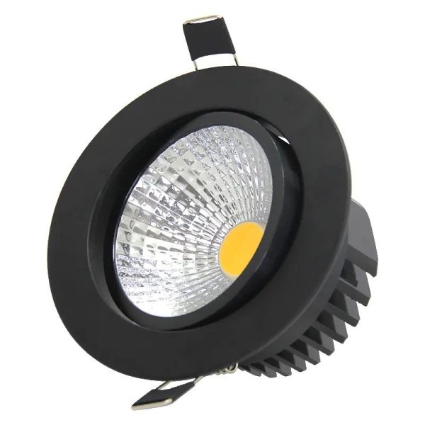 China 15w 3w LED Ceiling Spotlights Black COB Recessed Ceiling Light factory