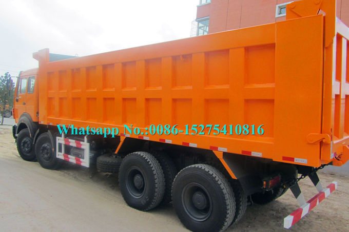 Orange BEIBEN North Benz Dump Truck , 12 Wheeler 8x4 Tipper Truck NG80B