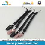 Plastic Safe Retractable Short Red Phone Strap W/Alligator Clip