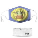 Baby Yoda Printed Reusable Face Mask With Filters