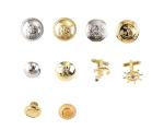 Decorative Sewing Gold 1" Military Metal Shank Buttons For Shirts Coat