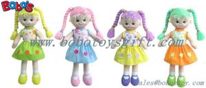 China Softest Baby Toy Smiling Face Girl Stuffed 3D Toy In Colorful Hair factory
