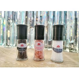 Reusable Glass Bottle Salt And Pepper Mill Plastic Grinders With Ceramic Core