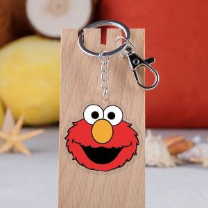 Metal Ring Attachment Transparent Acrylic Keychain Durable Cartoon Sesame Street