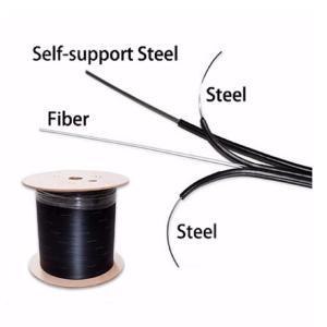 China G652D Aerial 1 2 4 Core FTTH Fiber Optic Drop Cable factory