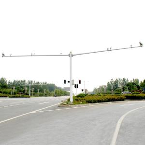 China Y Shape Dual Arms Galvanised Steel Pole Camera Cantilever 6x10m Traffic Signal Light Support factory
