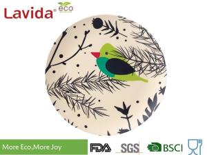 China Plastic Side Bamboo Children Plates Easy Cleaning Anti - Bacteria Free Of Heavy Metals factory