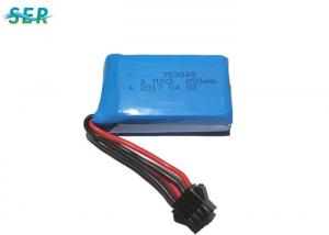 China Toy Helicopter RC Drone Battery 7.4V 753048 2S 850mAh With PCM XH/JST/SM Connector factory