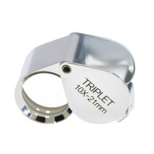 China Glass Optical Triplet 10x magnifier Gemstone Loupe 21mm Diameter factory
