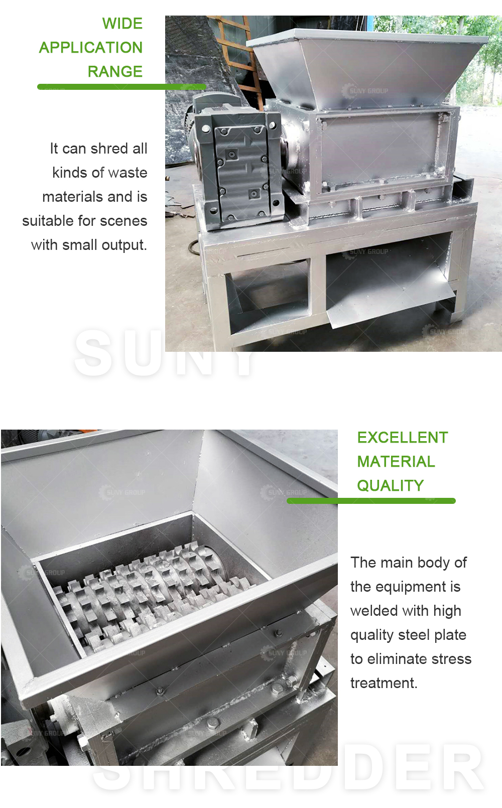 Raw Material Paper Double Shaft Shredder Machine for Scrap Metal and Paper Recycling
