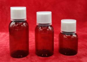 China 108mm Height PET Medicine Bottles With Aluminium Liner Brown Color Light Proof factory