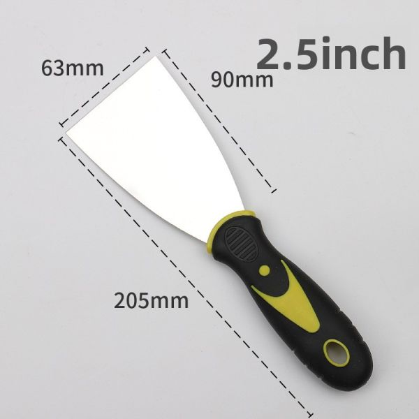 Two-color Handle Putty Knife 1 Inch 2 Inch 3 Inch 4 Inch 5inch 6inch Rubber Handle Putty Knife Stainless Steel Cleaning Blade