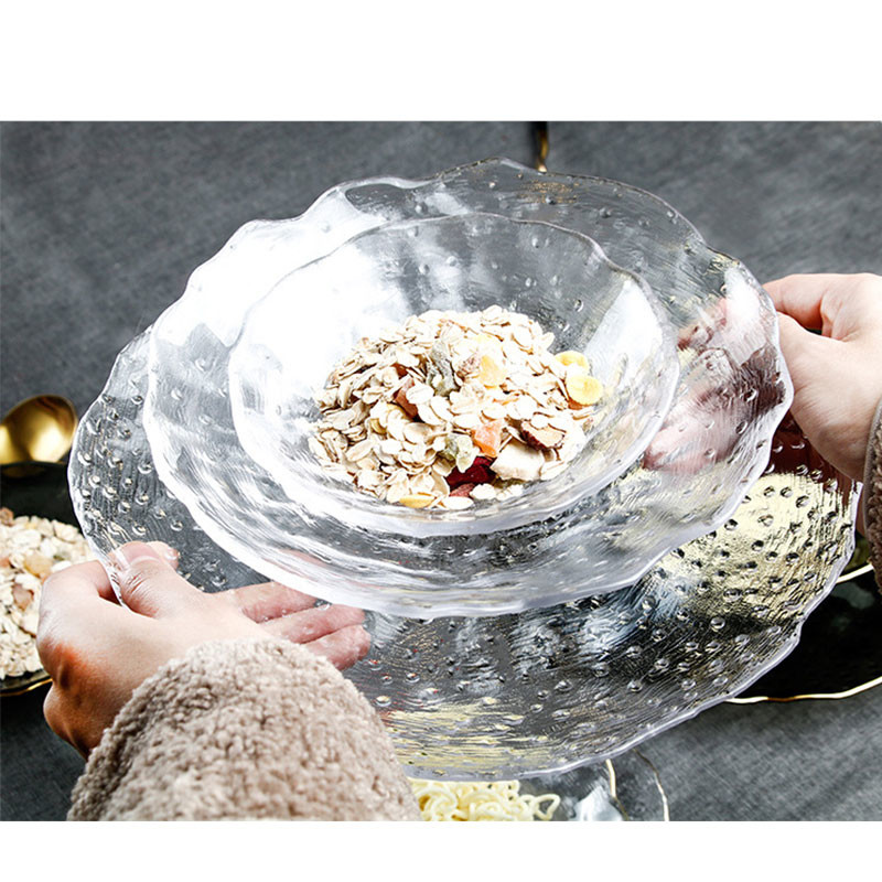 FDA Thick 4mm Irregular Shaped Glass Tableware Set