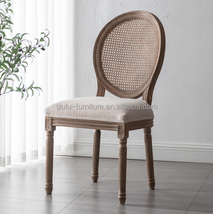 Hotel Furniture Classic Style Rattan Back Banquet Modern Nordic Chair 50pcs Upholstered Solid Wood Wedding Chair for Events