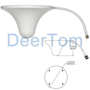 China 800-2500MHz Internal Mushroom Antenna Omni Ceiling Mount Antenna 3dBi Cable by Side factory