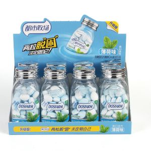Office Cooling Snacks Sugar Free Mint Compressed Candy Triangle Bottle Packing