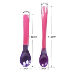 China PP TPE Soft Color Change Baby Feeding Spoons factory