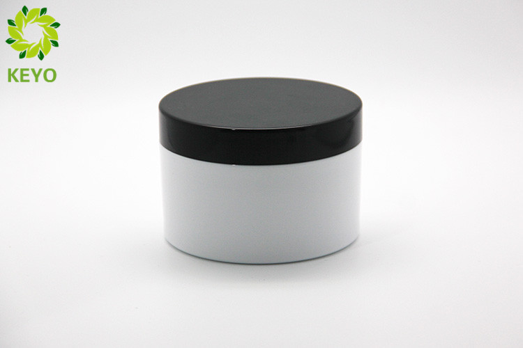 PETG Wide Mouth Face Mask Jar 200g Thick Wall Type With Black Plastic Lid
