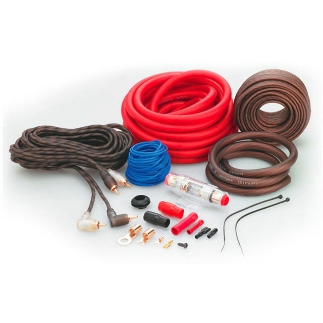 4awg Amp Installation Cable Kit 2500W Car Audio Cables Kit with Bare Copper