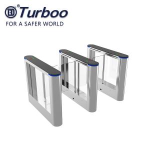 China Glass Flap Waist Height Turnstile Entrance Security Control Black Artificial Marble factory