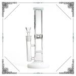Grav 10 Inches Straigth Tube Glass Smoking Water pipes With Honeycomb Perc Bongs