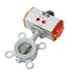 Stainless Steel Handle Pneumatic Butterfly Valve with Pneumatic Actuated