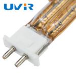 TC04 11x23 Quartz Heating Lamp , Twin Tube Lamp Golden Coating Reflector