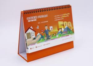 China Spiral Customized Self Standing Desk Calendars Duplex Board For Gift Promotion factory
