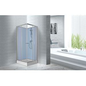 Fitness Halls 800 X 800 X 2250mm Glass Shower Stalls With Silver Aluminum Frame