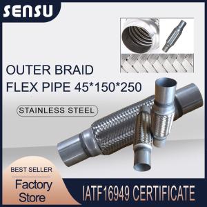 China Silver Polished SS201 Exhaust Flex Pipe Connector Coupling 45*150*250mm factory