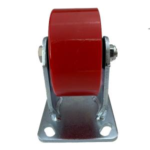 China 4 Inch Heavy Duty Rigid Fixed PU Caster Wheel Iron Polyurethane Caster Wheels factory