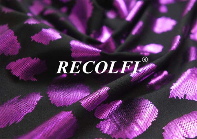Repreve Yarn Shiny Foiling Activewear Knit nylon spandex Fabric Sweat Absorbing