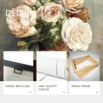 Vintage Peony Canvas Wall Art Floral Decor Painting for Rustic Home Decor